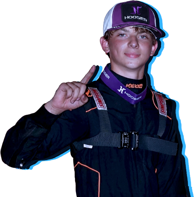 Mason Hanel in racing suit